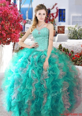 Lovely Really Puffy Quinceanera Dress with Beading and Ruffles