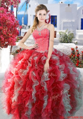 Lovely Really Puffy Quinceanera Dress with Beading and Ruffles