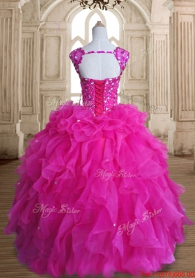 Hot Sale Lace Up Straps Sweet 16 Dress with Beading and Ruffles