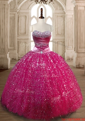 2016 Perfect Ball Gown Sweet 16 Dress with Beading and Sequins