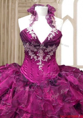 Hot Sale Applique and Ruffled Quinceanera Dress in Organza