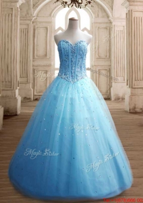 New Arrivals Beaded Bodice Baby Blue Quinceanera Dress in Tulle