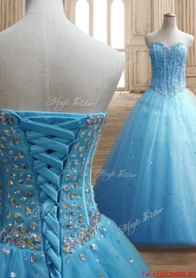 New Arrivals Beaded Bodice Baby Blue Quinceanera Dress in Tulle