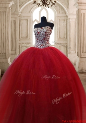 New Style Wine Red Quinceanera Dress with Beaded Bodice