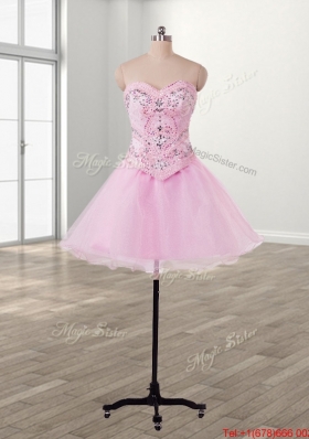 Unique Beaded and Ruffled Detachable Quinceanera Dress in Baby Pink