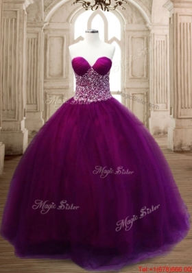 Hot Sale A Line Beaded Quinceanera Dress in Burgundy for Winter