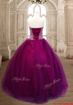 Hot Sale A Line Beaded Quinceanera Dress in Burgundy for Winter