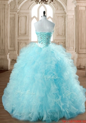 New Arrivals Visible Boning Beaded and Ruffled Quinceanera Dress in Tulle