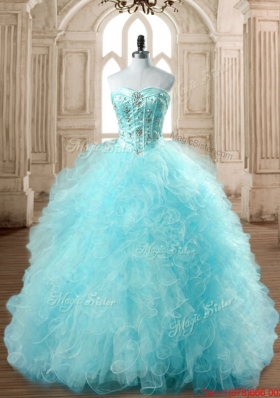 New Arrivals Visible Boning Beaded and Ruffled Quinceanera Dress in Tulle