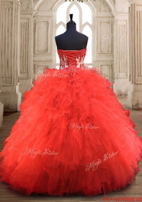 Best Selling Puffy Skirt Sweet 15 Gown with Appliques and Ruffles