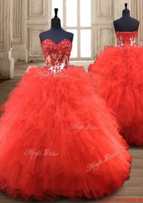 Best Selling Puffy Skirt Sweet 15 Gown with Appliques and Ruffles