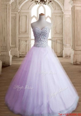 Discount Beaded Bodice Sweet 15 Dress in Tulle for Spring