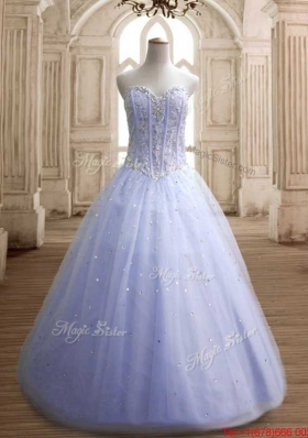 Best Beaded Bodice Lavender Quinceanera Dress with Lace Up