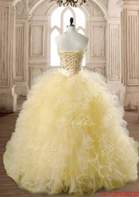 Exquisite Ball Gown Tulle Sweet 16 Dress with Beading and Ruffles