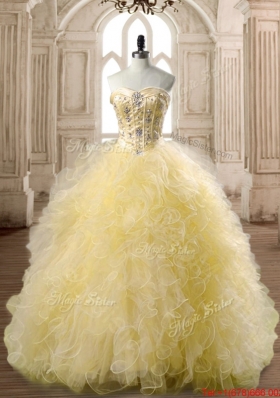 Exquisite Ball Gown Tulle Sweet 16 Dress with Beading and Ruffles