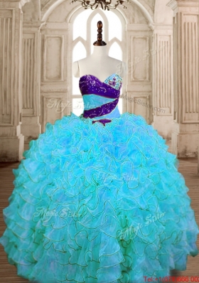 Low Price Ruffled Decorated Skirt Quinceanera Dress with Beading