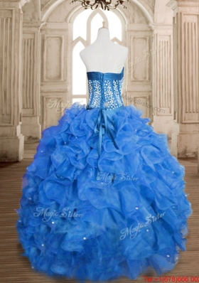 New Style Really Puffy Visible Boning Quinceanera Dress in Organza