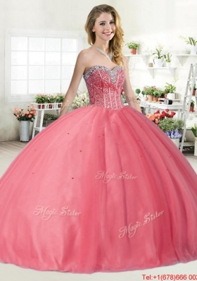 Best Selling Visible Boning Beaded Bodice Quinceanera Dress in Tulle