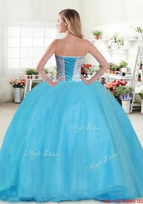 Cheap Beaded Big Puffy Hot Pink Quinceanera Dress for Spring