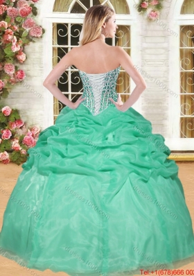 Fashionable Visible Boning Sweet 16 Dress with Beaded Bodice and Bubbles