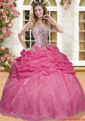 Fashionable Visible Boning Sweet 16 Dress with Beaded Bodice and Bubbles