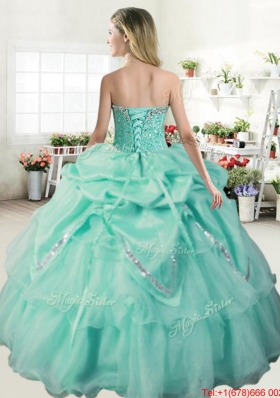 Luxurious Organza and Taffeta Sweet 16 Dress with Beading and Bubbles