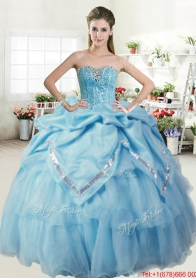 Luxurious Organza and Taffeta Sweet 16 Dress with Beading and Bubbles
