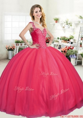 Romantic See Through Back Zipper Up Quinceanera Dress with Beading