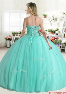 Spring Discount Apple Green Sweet 16 Dress with Beading for 2016