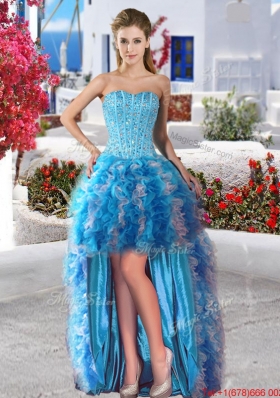 Best Selling Organza Ruffled and Beaded Detachable Quinceanera Dresses for Spring