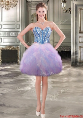 Classical Visible Boning Beaded Bodice Detachable Quinceanera Dresses in Tulle