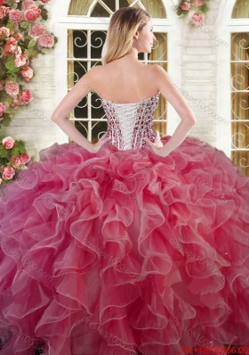 Exclusive Visible Boning Beaded Bodice Quinceanera Dress in Organza