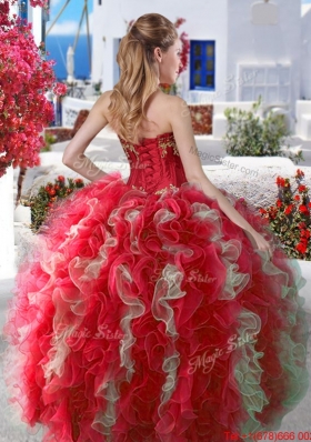 Fashionable Three for One Applique and Ruffled Detachable Sweet 16 Dresses