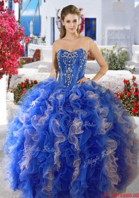 Four for One Applique and Ruffled Detachable Quinceanera Dresses in Organza