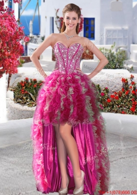 Hot Sale Puffy Skirt Organza Detachable Quinceanera Dresses with Beading and Ruffles