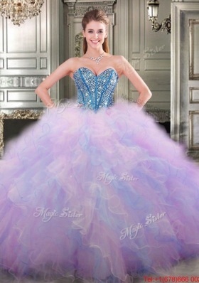 Lovely Three for One Beaded and Ruffled Detachable Quinceanera Dresses in Tulle