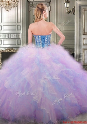 Lovely Three for One Beaded and Ruffled Detachable Quinceanera Dresses in Tulle