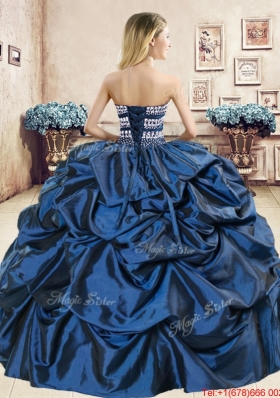 Low Price Beaded Bodice and Embrioderied Quinceanera Dress in Taffeta and Organza