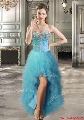 Luxurious Teal Detachable Quinceanera Gowns with Beaded Bodice and Ruffles