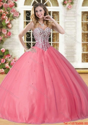 Spring New Style Ball Gown Beaded Bodice Tulle Sweet 16 Dress