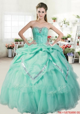 Lovely Beaded Bodice and Bubble Quinceanera Gown in Organza and Taffeta