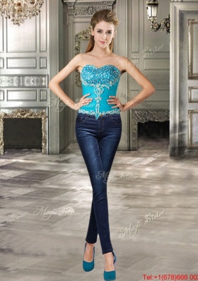 Low Price Really Puffy Beaded and Ruffled Teal Detachable Quinceanera Dresses