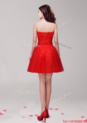 Exclusive Red Short Prom Dress with Appliques and Beading