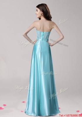 New Arrivals Beaded and Bowknot Prom Dress in Aqua Blue