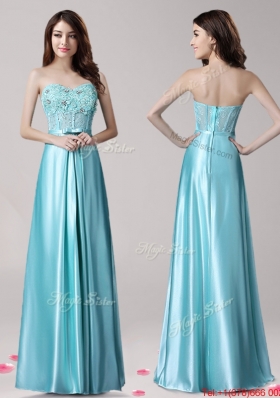 New Arrivals Beaded and Bowknot Prom Dress in Aqua Blue