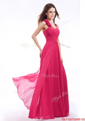 Discount Straps Hand Made Flowers Evening Dress in Floor Length