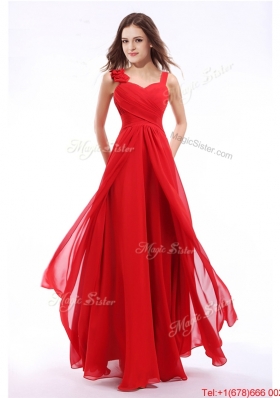 Discount Straps Hand Made Flowers Evening Dress in Floor Length