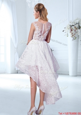 Lovely Detachable Skirt Wedding Dress with Appliques and Lace