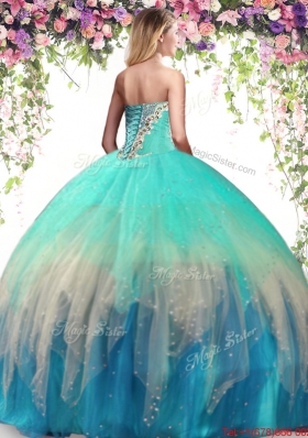 Modest Really Puffy Beaded Quinceanera Dress in Multi Color