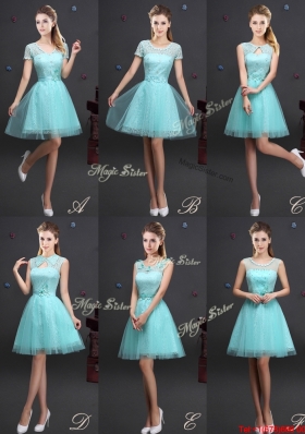 2017 Exclusive Aqua Blue Prom Dress with Lace and Appliques